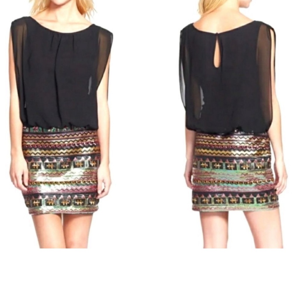 Aidan Mattox chiffon & sequin dress